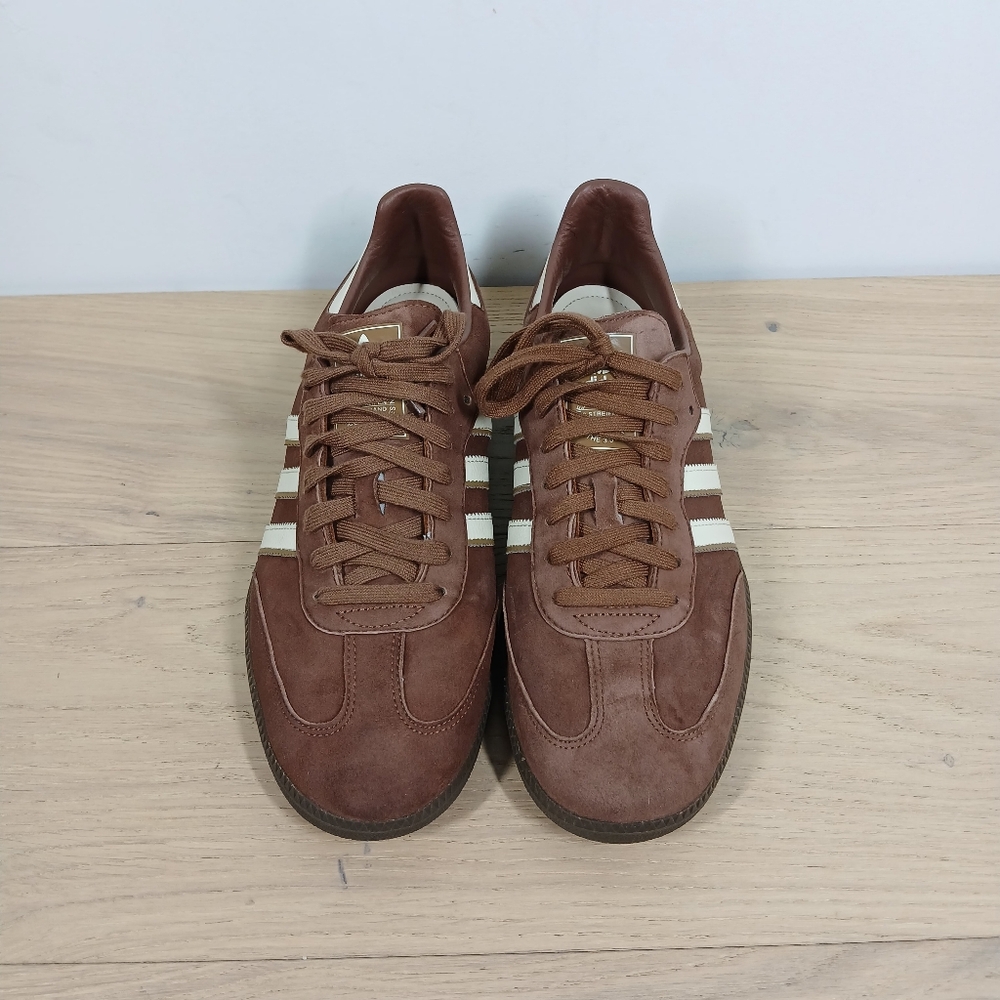 Adidas Originals Samba Classic Brown Leather Retro Low Top Sneakers 946 - Picture 6 of 10